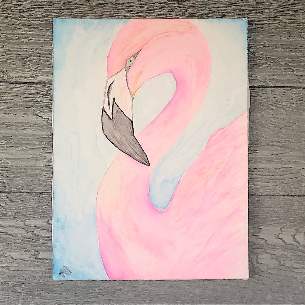 “Freja The Flamingo” original watercolor